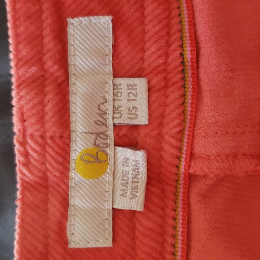 Boden Orange/Salmon Corduroy Skirt Size 12 - Picture 7 of 10
